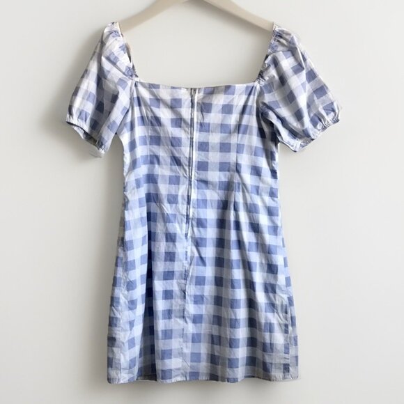City Triangles Blue White Gingham Dress Puff Sleeve Mini Plus Size‎ 2XL - Picture 4 of 10